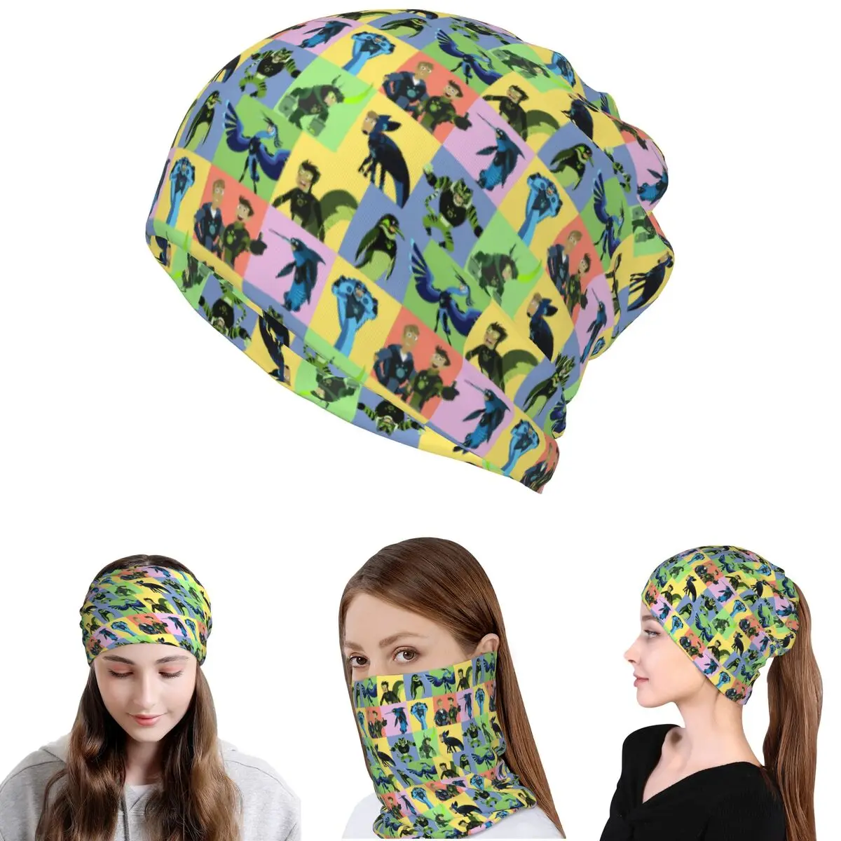 Wild Kratts Creature Powers Bandana, Halstuch, Wickelschal, warme Gesichtsmaske, Mütze für Männer, Frauen, Erwachsene, Winter