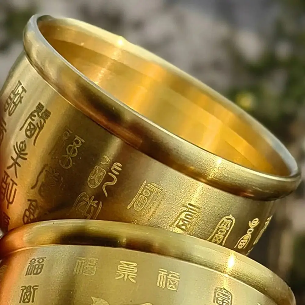 1Pcs Wealth Attracting Pure Brass Cornucopia Small Mini Auspicious Baifu Rice Cylinder 4.5-7cm Surface Polished Baifu Jar Cup