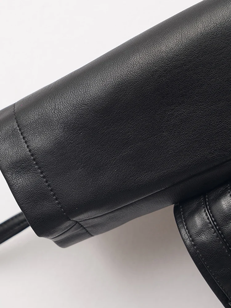   Ning 本革ジャケット レディース オートスリーブ プレミアムフィール Sサイズ 春秋新作 ブラシープスキンコート