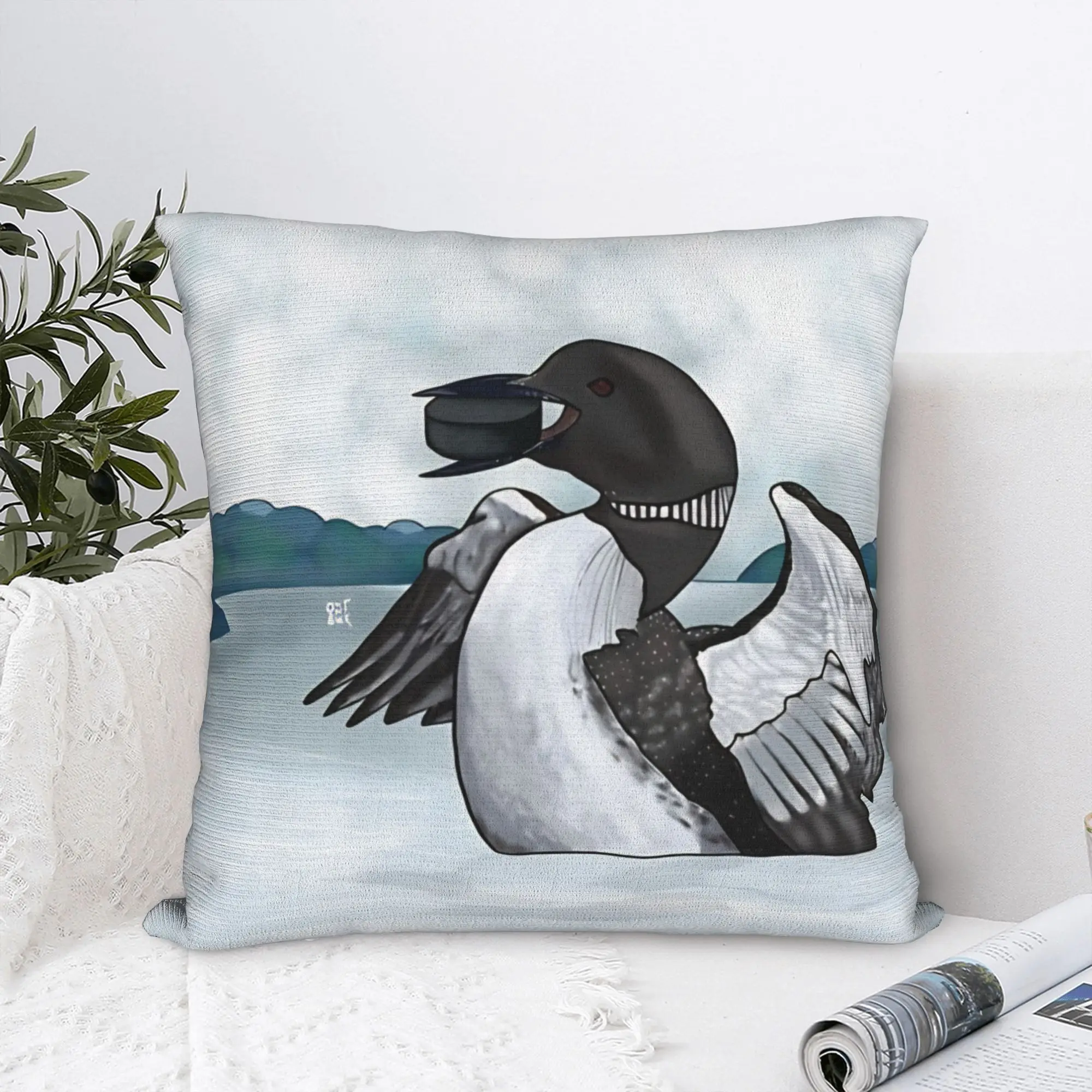 Heated Rivalry Inspired Hockey Puck Loon  Pillowcase Polyester Cushion Cover Decorations  Pillow Case Cover Home Zippered 18'