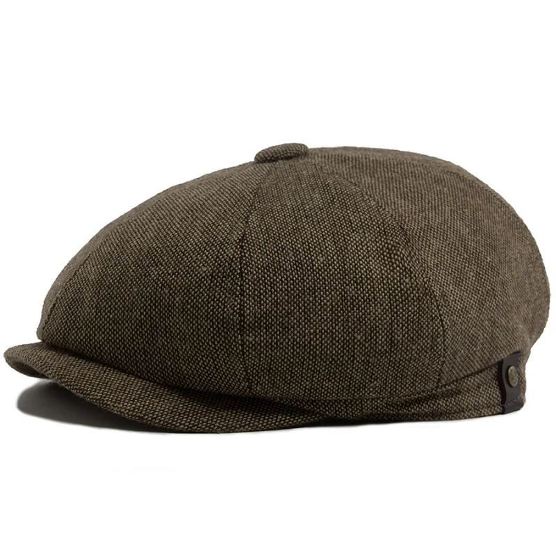 Men Newsboy Hats Peaky Autumn Vintage Herringbone Octagon Cap Women Casual Stripe Berets Gatsby Flat Hat 55-60CM