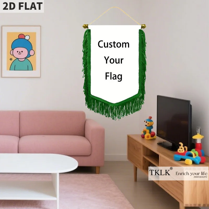 

Custom double-sided Tassel polyester banner with images and text, ideal for gardens, living rooms, and sports events decoration