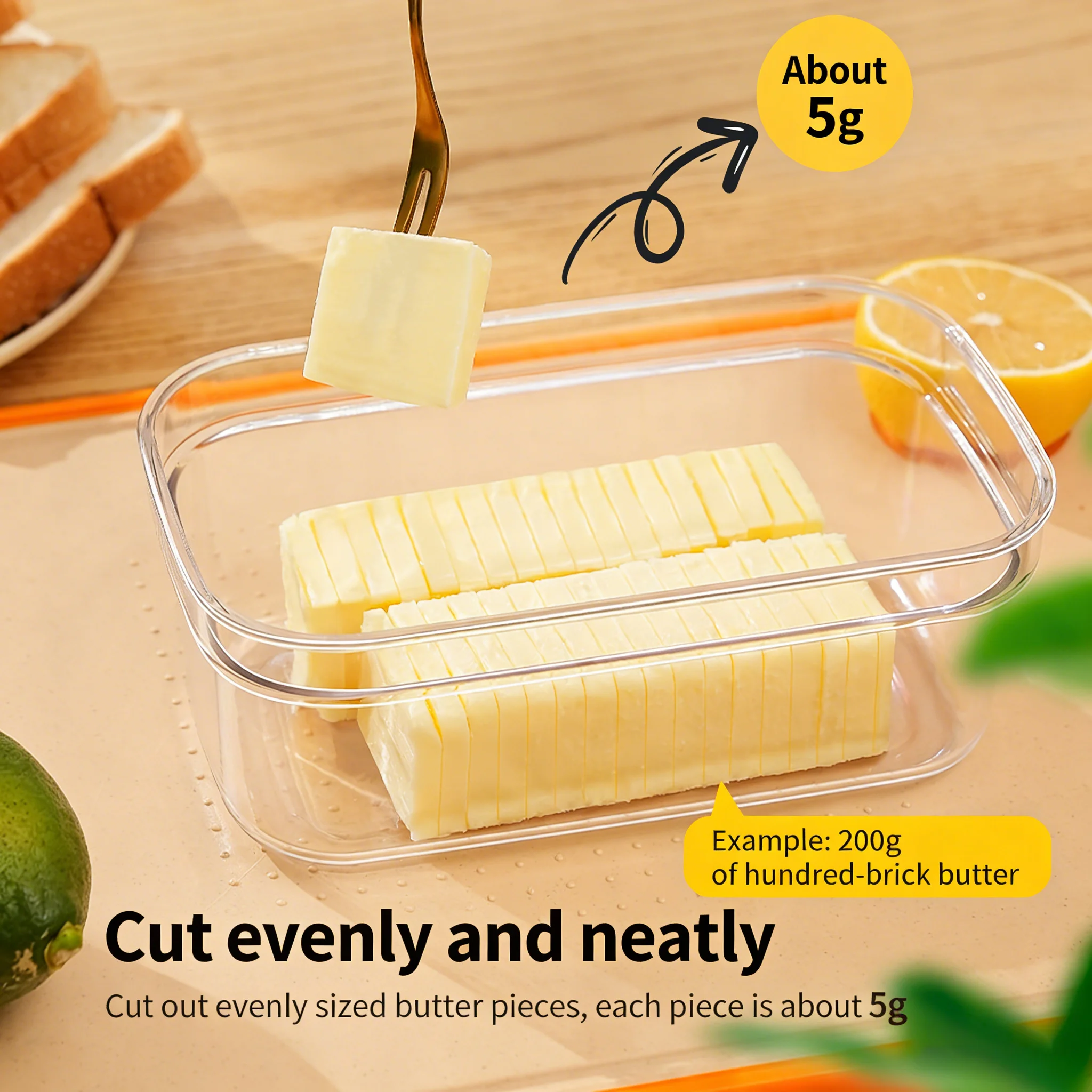Sealed Butter Cutting Box, Cheese Storage Box, Cheese With Lid Freshness Preservation Box, Storage Box, Butter Box