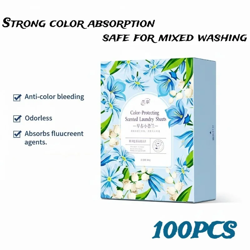 Color Catcher Laundry Sheets Strong Absorb Anti Dye Transfer Color Fixing Mite Removal Long Lasting Fresh Scent Wash Sheets
