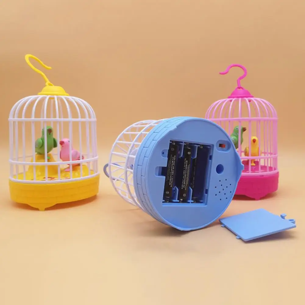 Inductive Sound Voice Control Bird Cage Funny Toy Children Pet Toy Animal Simulation Birdcage Kids Toy Gift Garden Light Music