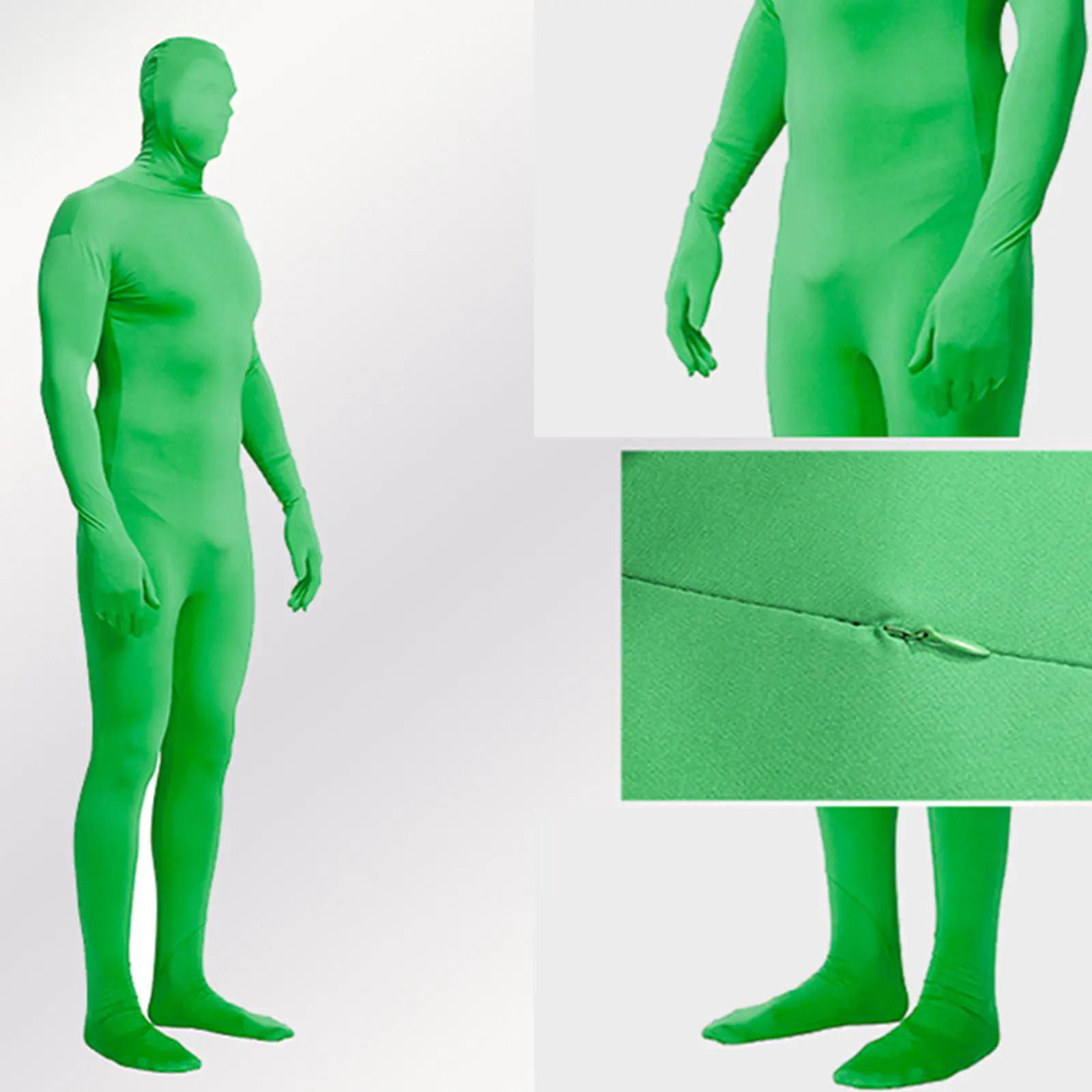 Green Screen Bodysuit Body Suit Stretch Adult Costume Full Body Greenman Suit for Photography Photo Film Men and Women Adult