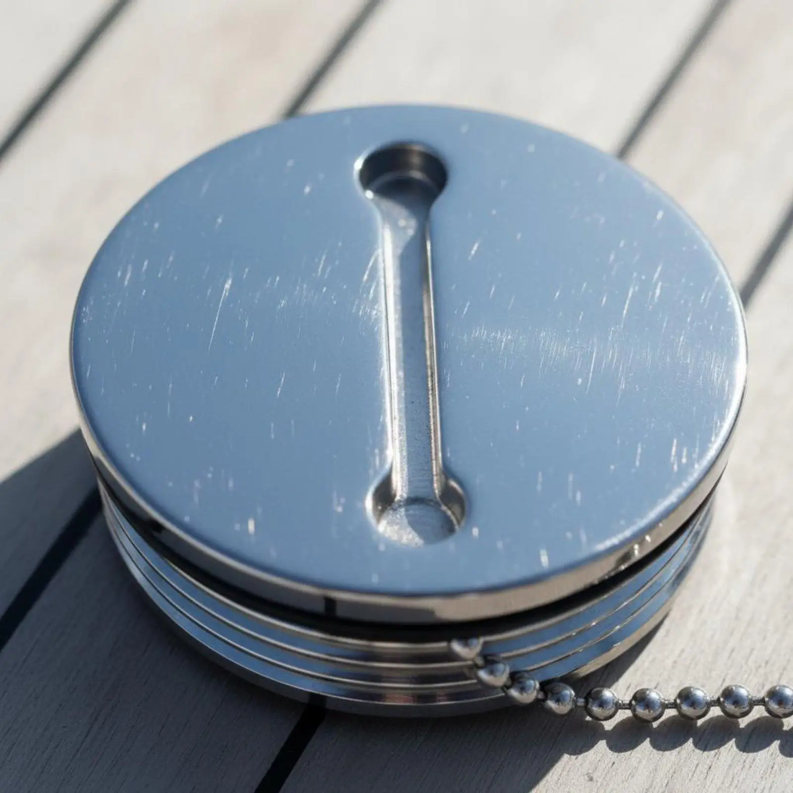 Marine Fuel Filler Cap 316 Stainless Steel with Safety Chain for Boat Petrol Deck Fill Tank Replacement Vessel Part