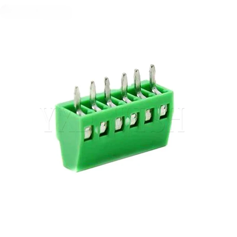 100pcs 2.54mm 0.1 Pitch PCB Screw Terminal Block Connector 2P 3P 4P 5P 6P 7P 8P 9P 10P 12P 16Pin Terminals 150V 6A For 26-18AWG