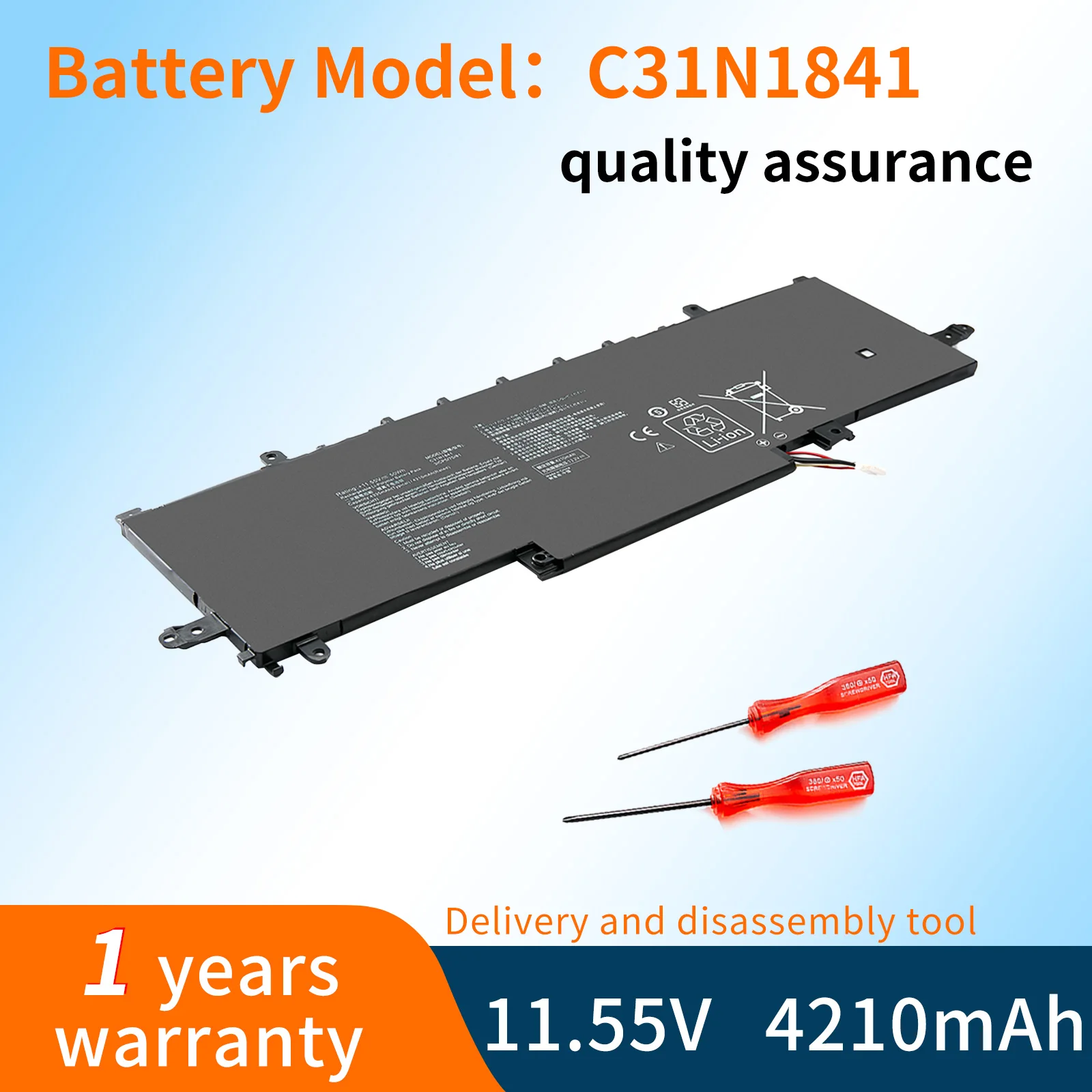 BVBH C31N1841 Laptop Battery For ASUS ZenBook UX334FL UX333FAC UX433FL UX433FLC UM433DA UM433IQ UM434DA UM434IQ 11.55V 50WH