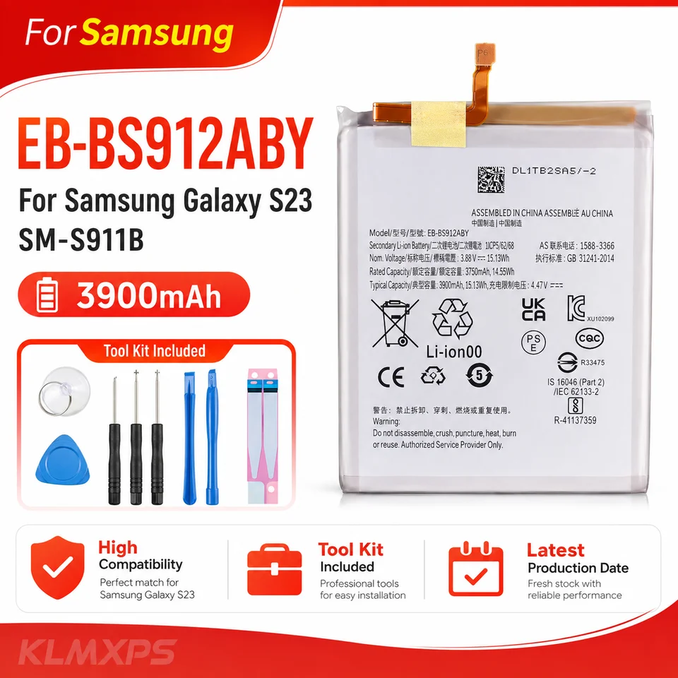 Batería de repuesto para Samsung Galaxy S22 S23 S24 S25 Plus Ultra FE Edge, compatible con EB-BS928ABY EB-BS731AB 3
