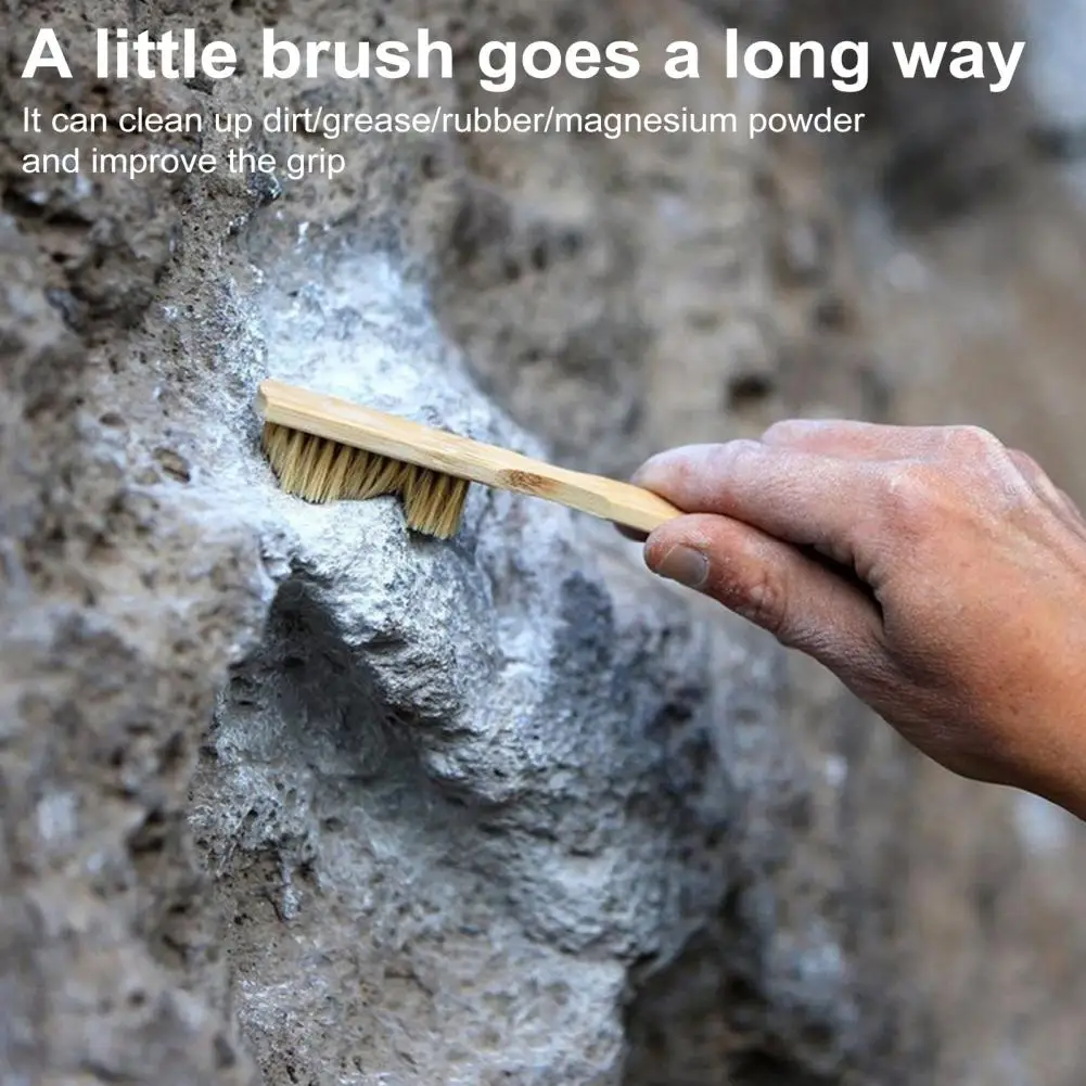 Brosse d'escalade en poils de sanglier avec manche en bois de hêtre, dissolvant de callosités, brosse à chaussures d'escalade