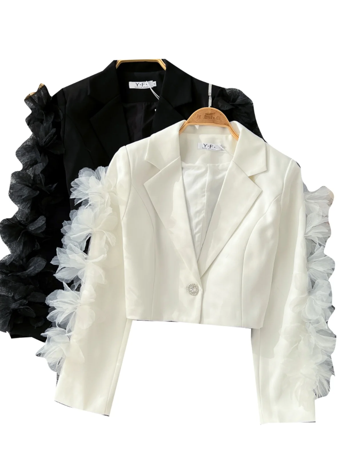 ort Svel Jaet Women's 2024 Autumn High-End Feeling 3D Flower Long Sve Versatile Suit Collar Small Fraance Sl...