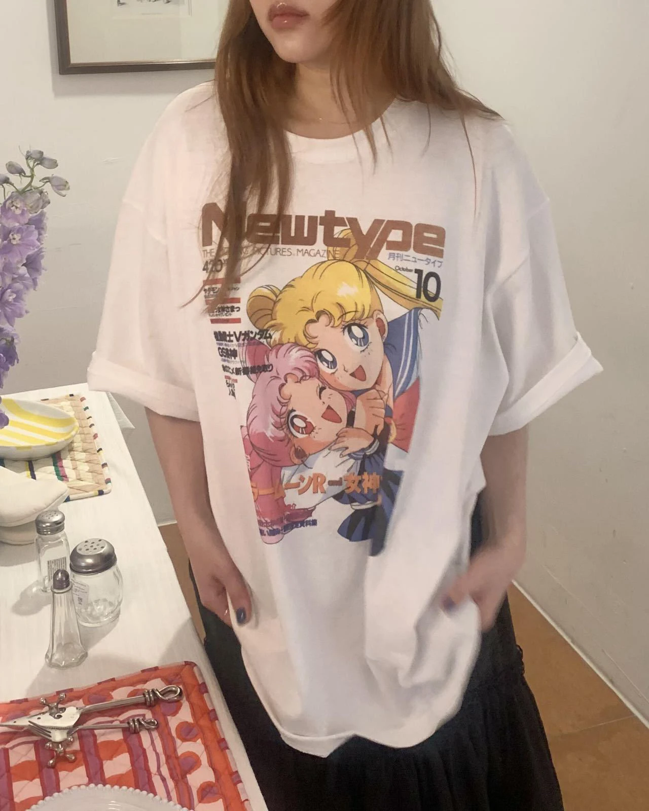 

Оригинальная футболка с принтом Manga Sailor Girl ort Sve, хлопковая повседневная футболка свободного кроя для пары, летняя женская футболка Faion