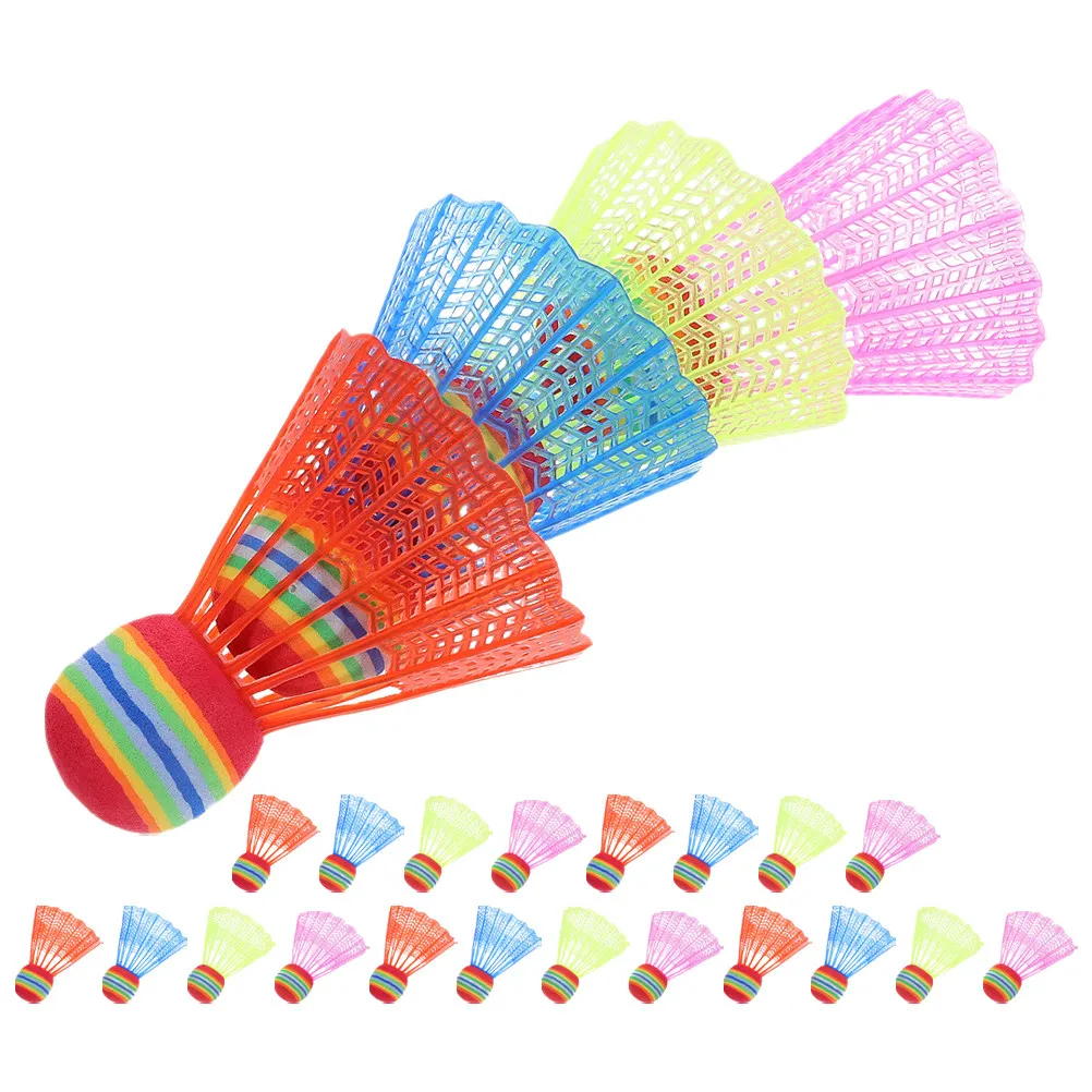 

24Pcs Large Head Colored Badminton Shuttlecocks Indoor Outdoor Lightweight Foam Plastic Beginner Sports Training Equipment
