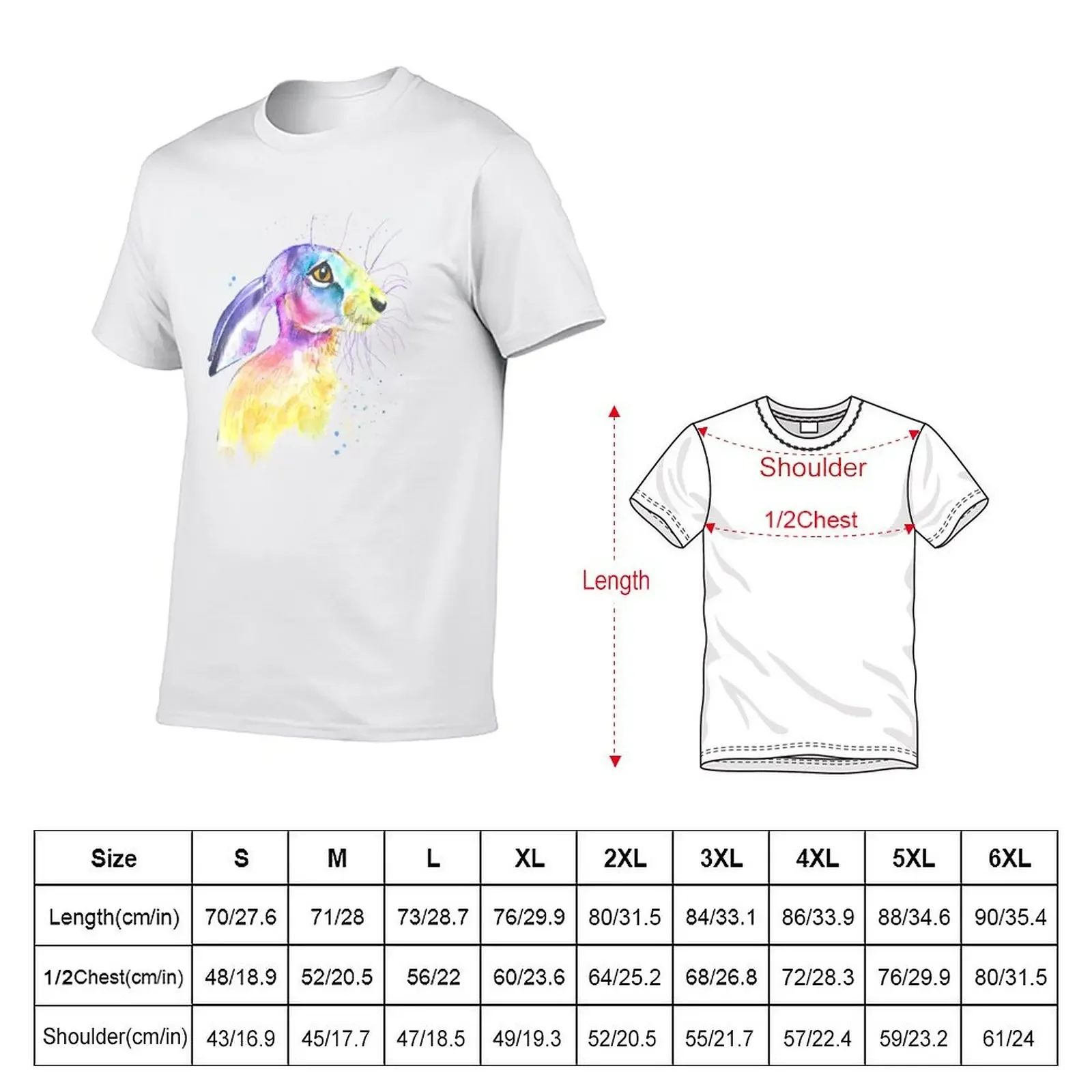 Rainbow Hare - There’s no Rainbow without rain T-Shirt anime t shirts cheap stuff men graphic t shirts