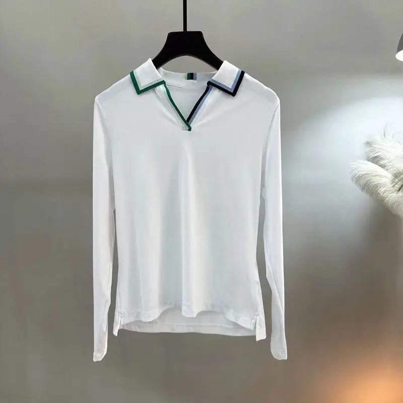 2026 Spring Women's Golf Long-Sleeve T-Shirt, Quick-Drying Slimming Top, Style Breathable Athletic Shirt for Outdoor Sports