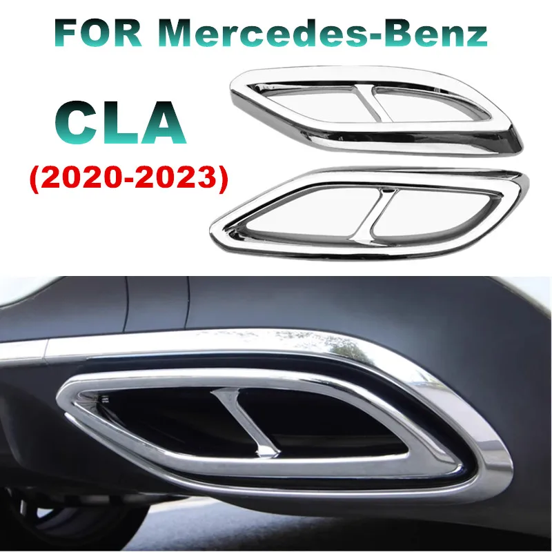 

Car Tail Throat Liner Pipe Exhaust System Cover Metal tailpipe cover For Mercedes Benz CLA 2020-2023 W118 Auto Accessories