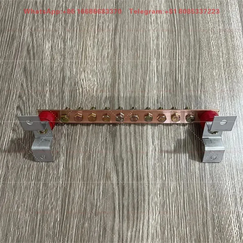 10 Position Equipotential Copper Terminal Bar 3×30×300mm Ground Busbar Earthing Conductive Copper Plate