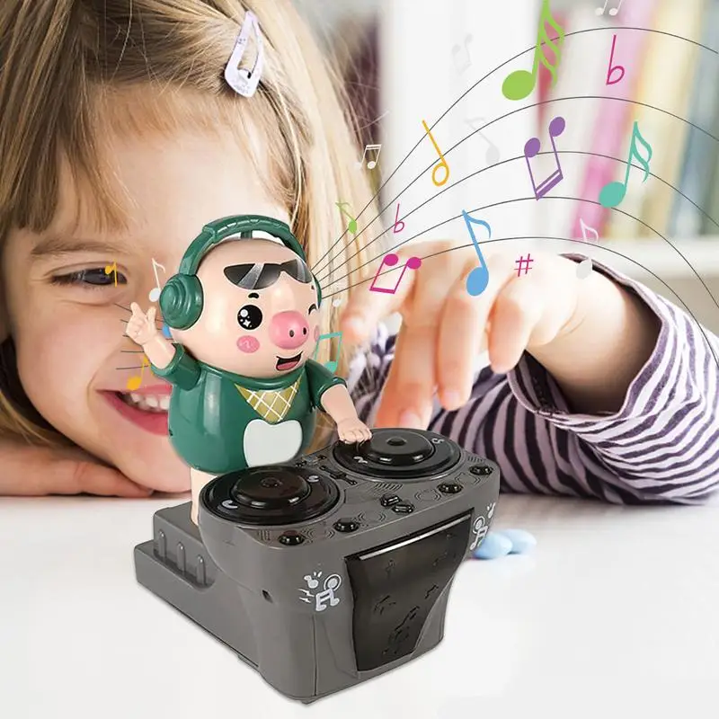 Kid DJ Rock Robot Pig Toy Electric Light Music Electronic Pig Waddles balla giocattolo musicale per bambini regalo di compleanno per bambini