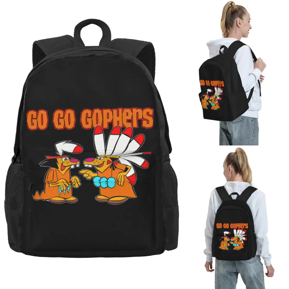 

Go Go Gophers Backpack Hot Sale Daypack Large Capacity Kids BookBag School Bag Shoulder Bags for Men Women
