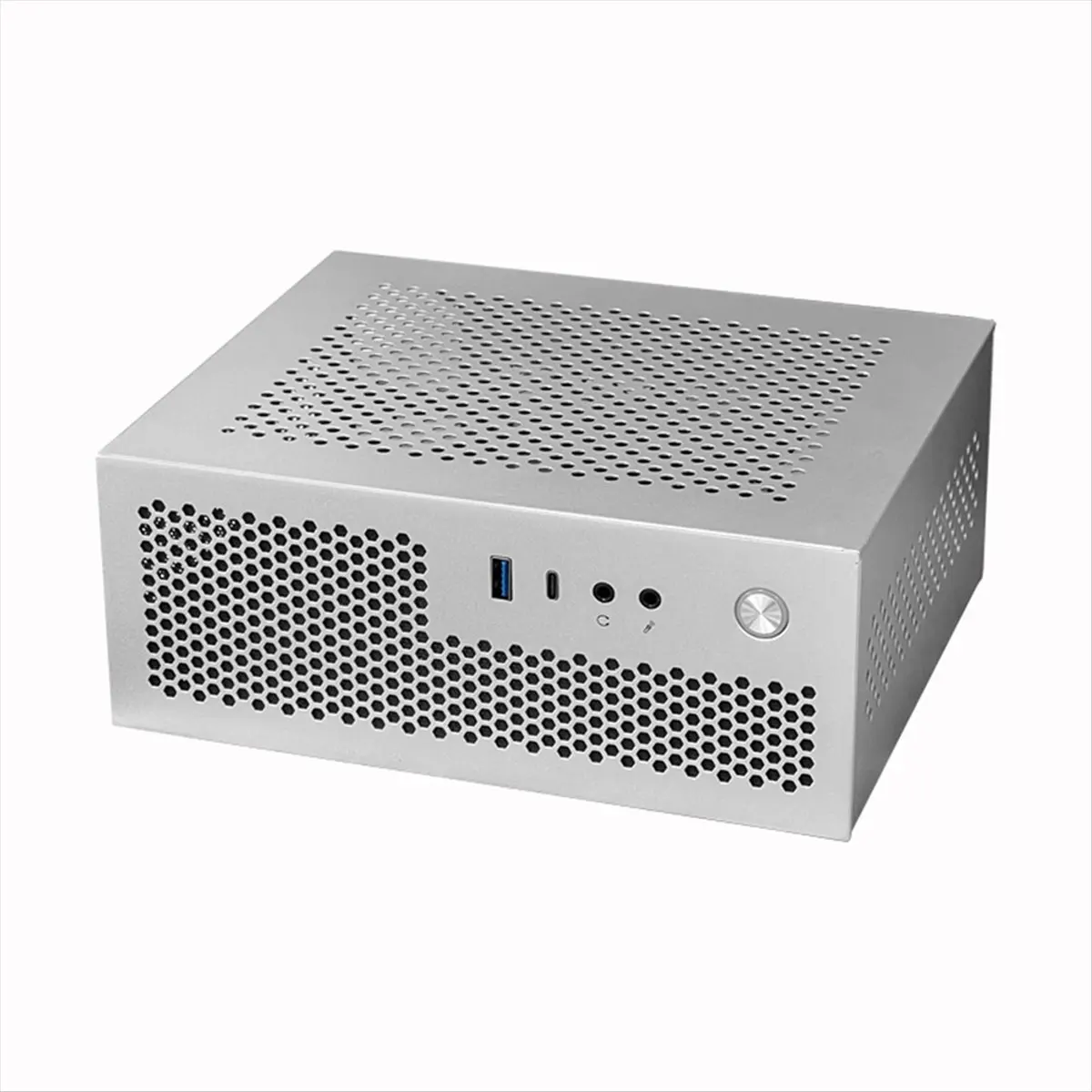 A09 HTPC Computer Case Mini ITX Gaming PC Chassis Desktop Chassis USB3.0 Type-C Computer Case Home Computer Case Silver