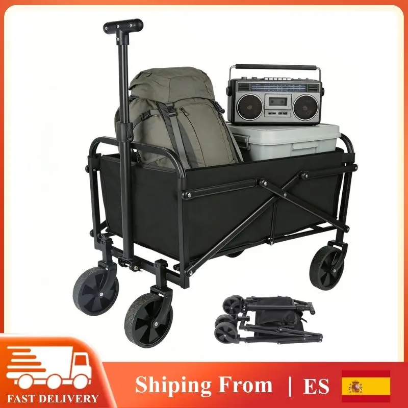 Carrito Plegable Todoterreno para Playa 360 °   Ruedas Delanteras Giratorias Impermeables para Viajes a la Playa, Campamentos y Actividades al Aire Libre