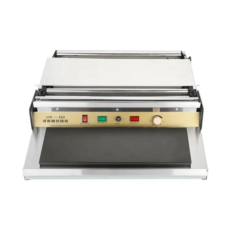 

Supermarket fruit store packaging plastic wrap sealing and cutting machine plastic wrap packaging machine