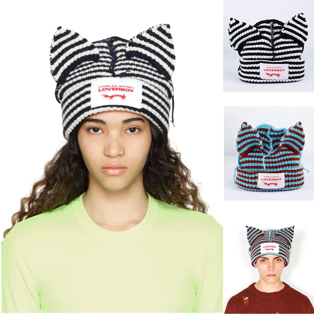 2024 new Winter Skullies cool Cute Women fox Hat Crochet Knitted Hat Costume Beanie Hats Women Christmas Gift Hip-hop Cap