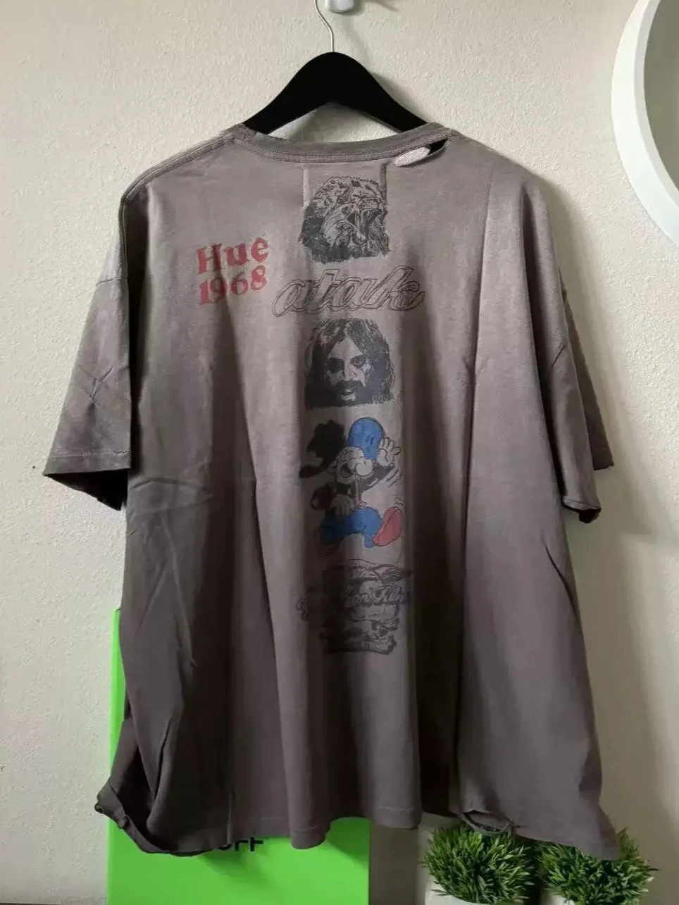 

Paly Hollywood 26FW print wash water make old retro short-sleeved T-shirt