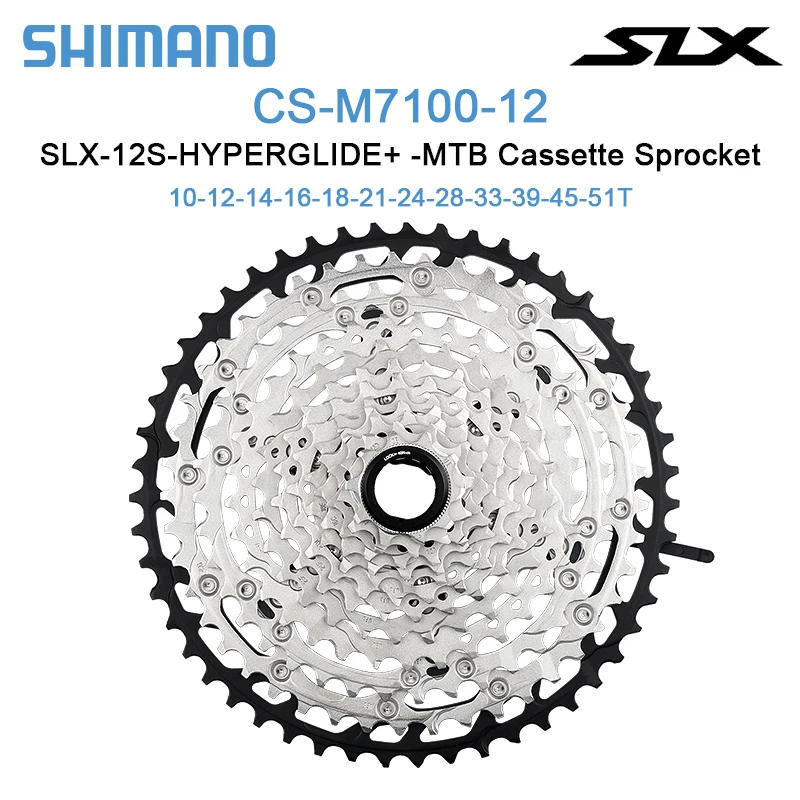 

Shimano SLX M7100 Cassette Sprocket 12 speed 10-51T K7 Freewheel Mountain Bike MTB 12 Speed Bicycle Parts Original