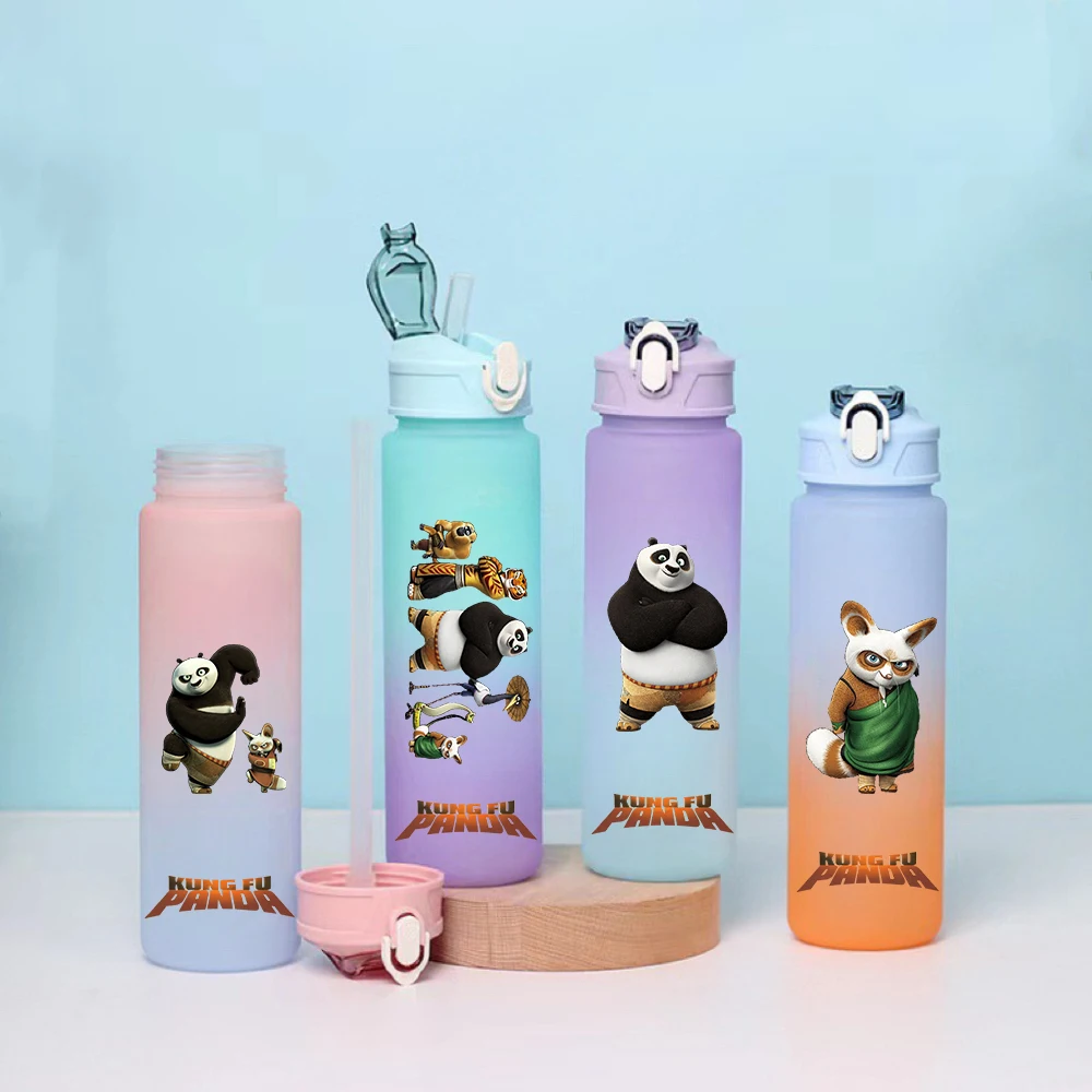 

Кунг-фу Панда, 750 мл, большая емкость, спортивная портативная градиентная чашка для воды, студенческая бутылка для питьевой воды для взрослых, подарок на день рождения
