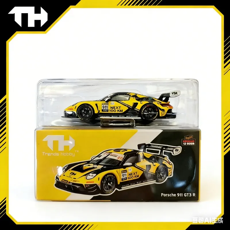 

Trends Hobby Suzhou Exhibition 1:64 911 GT3 R Alloy Cast Car Model Festival gift figurines Simulated Display Piece
