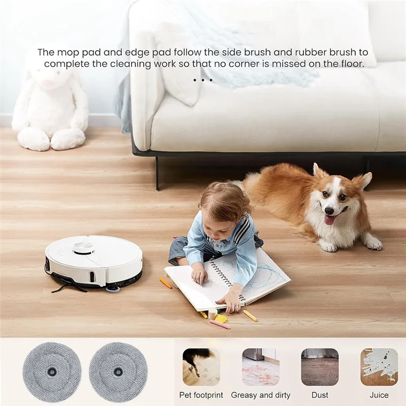 A23F-Mop Cloth Pads Replacement For Roborock Saros 10 / G30 Robot Vacuum Cleaner Accessories Reusable Washable Mop Pad