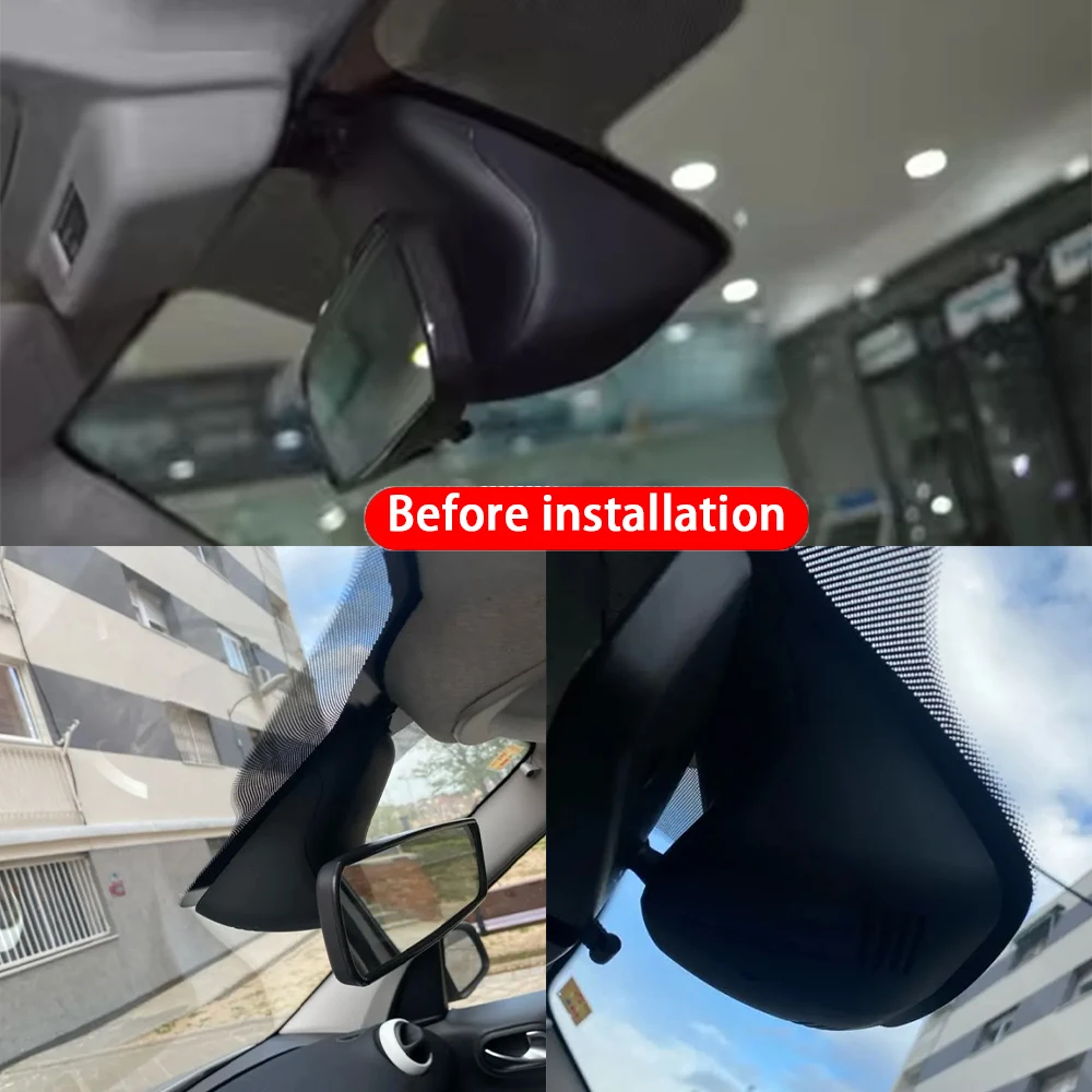 for Smart EQ Fortwo Forfour W453 C453 Cabriolet A453 Electric Drive 4K 2160P Front Rear Camera Dash Cam Wifi Plug and Play