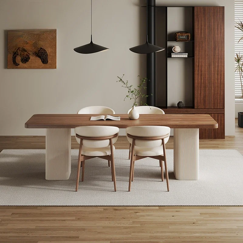 

Nordic Style Solid Wood Dining Table French Retro Restaurant Dining Table Minimalist Design Home Furniture Mesa Comedor FYDT