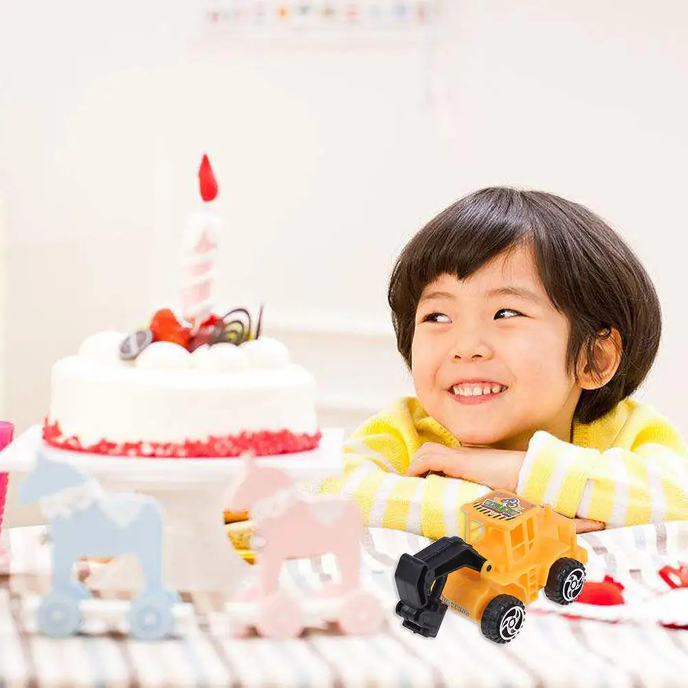30Pcs Engineering Premium ABS Mini Construction Vehicles Swing Joints Realistic Cake Decorations Birthday Party Favors view 2
