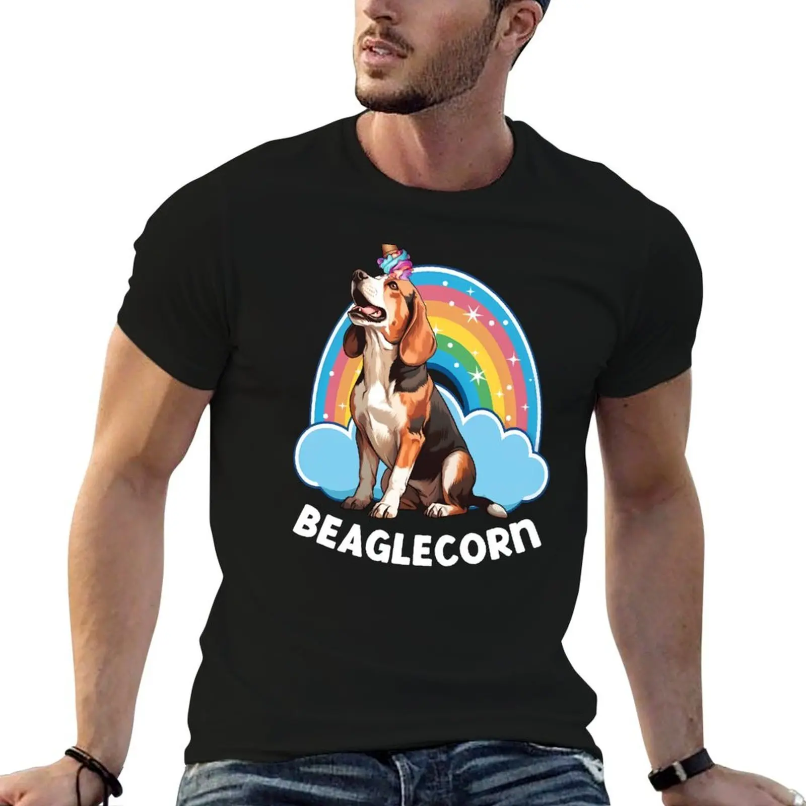 

Funny Beaglecorn, Unicorn Beagle T-Shirt man t shirts cotton cotton t shirts high quality man t shirt cotton T-shirt
