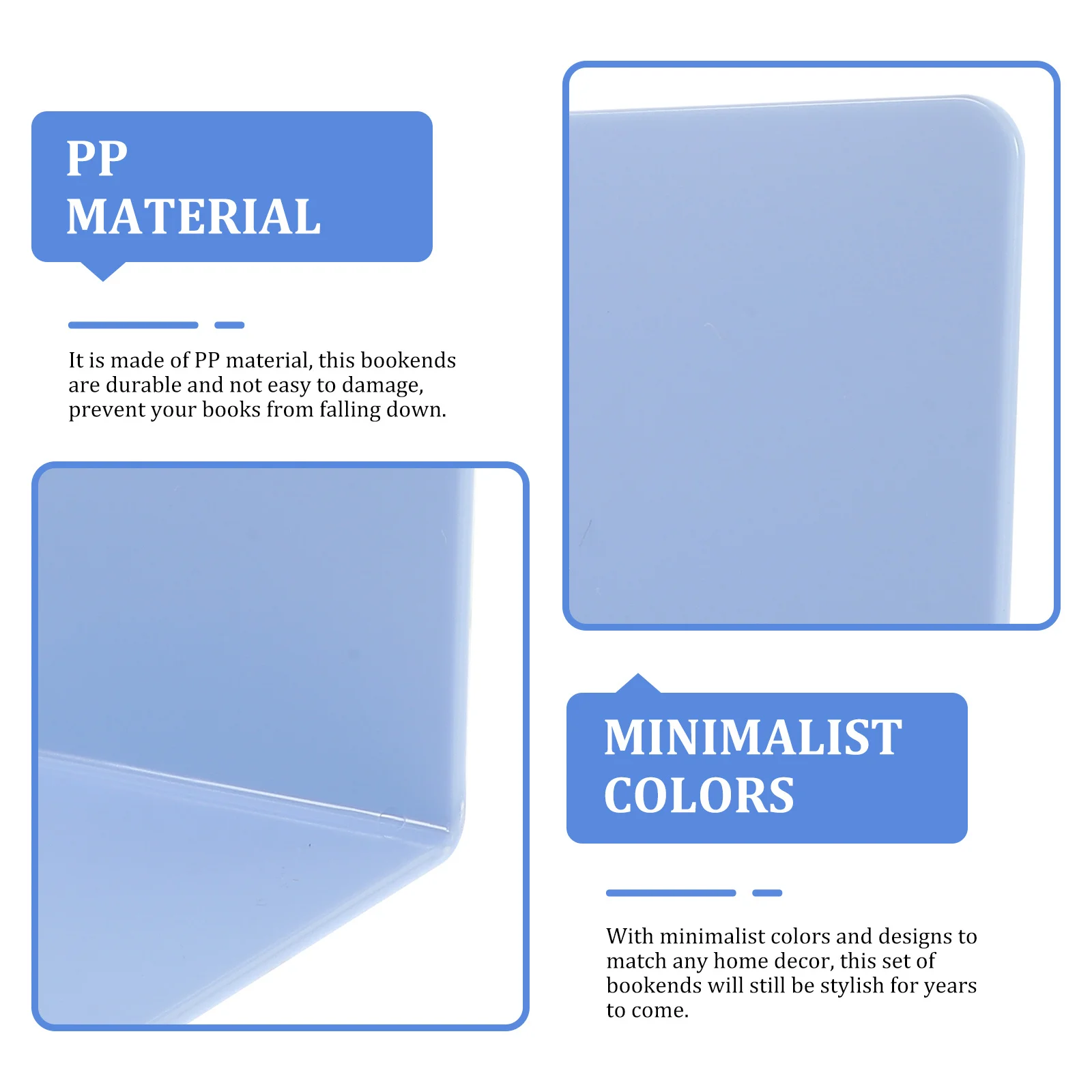 

2Pcs Simple Solution Bookends for Bookshelf Organization Decorative and Functional Desktop Book Holders Bookends