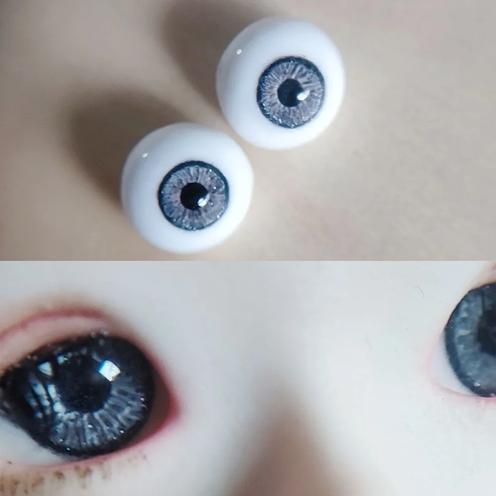 Fashion Doll Eyes Plaster Eyeball 8/10/12/14/16/18mm Realistic Patterns Yellow Resistant Diy Girl Toys Gift Doll Accessories