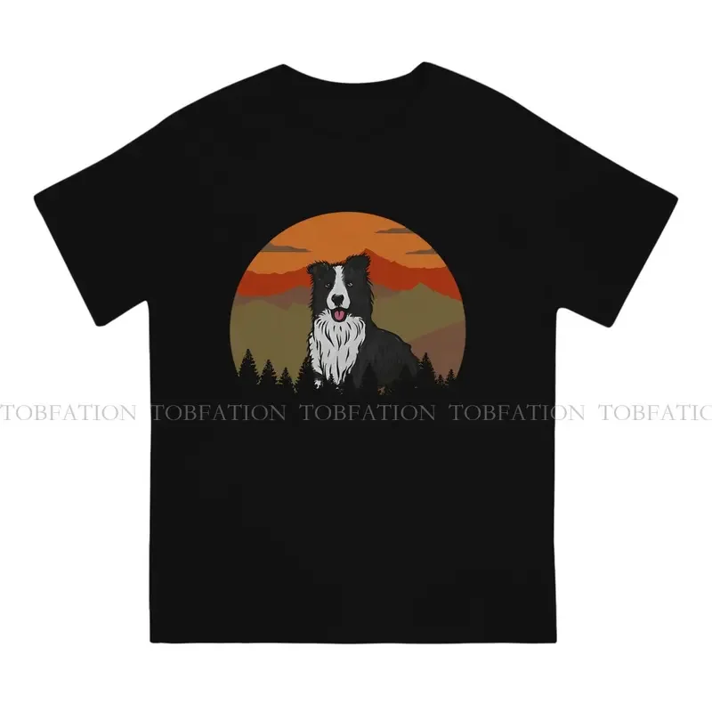 Y2K Collie Dog Crewneck TShirts Vintage Mountains Country Wilderness Border Personalize Homme T Shirt Funny Tops 6XL