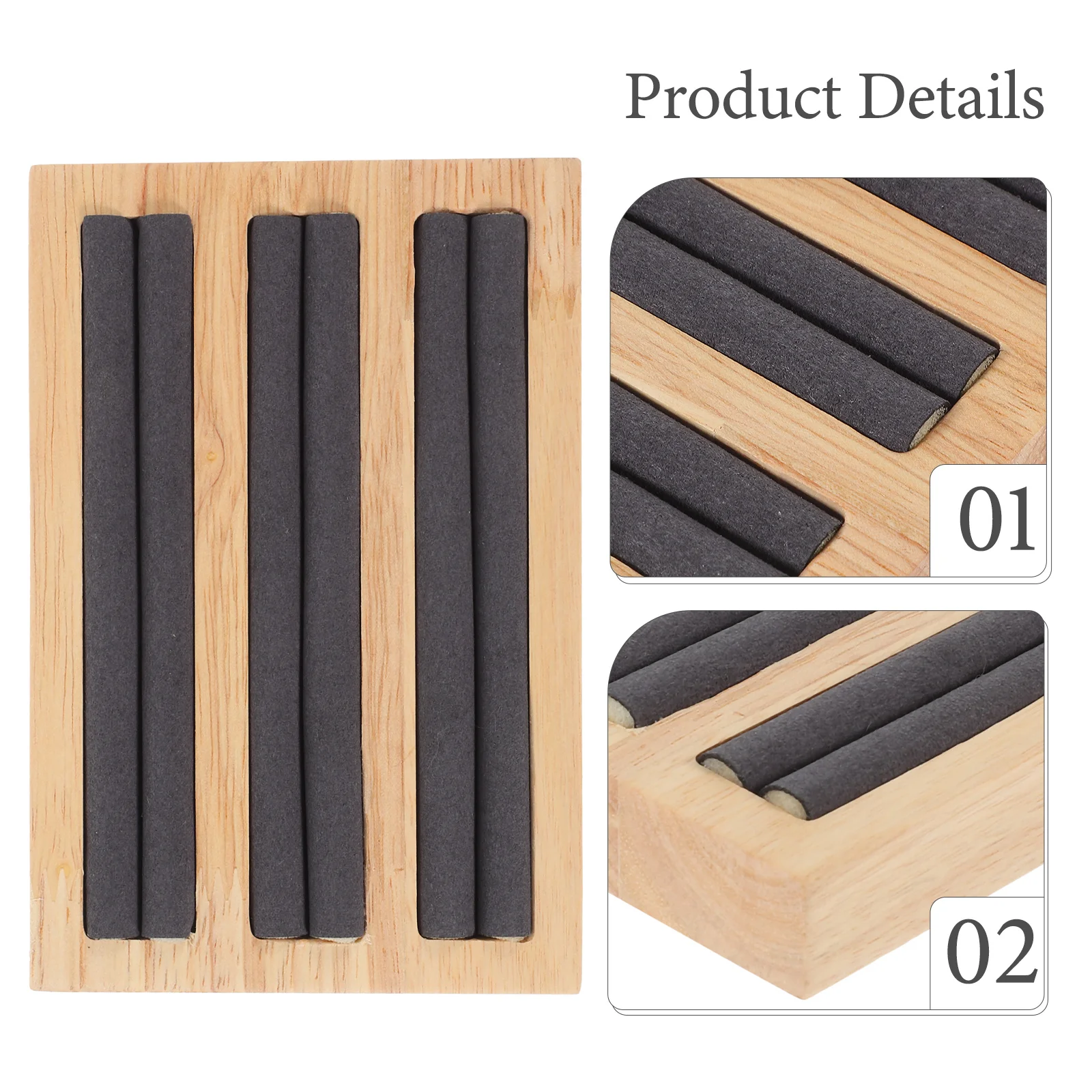 Ring Display Rack Dark Grey 3 Slots Elastic Strip Stylish Jewelry Holder Organizer Protective Ring Stand for Dressing Table