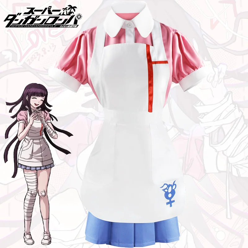 

Danganronpa Mikan Tsumiki Cosplay Nurse Uniform Dress Maid Suit Halloween Party Set Outfits Play Role Carnival for Adult Women