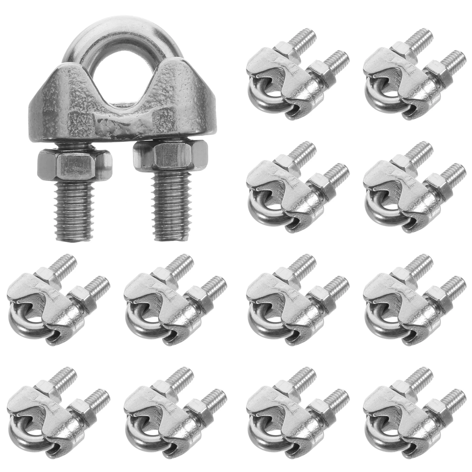 20pcs Cable Clamps Stainless Steel Wire Rope Clips U Bolt Saddle Fasteners Wire Rope Clamps (M5)