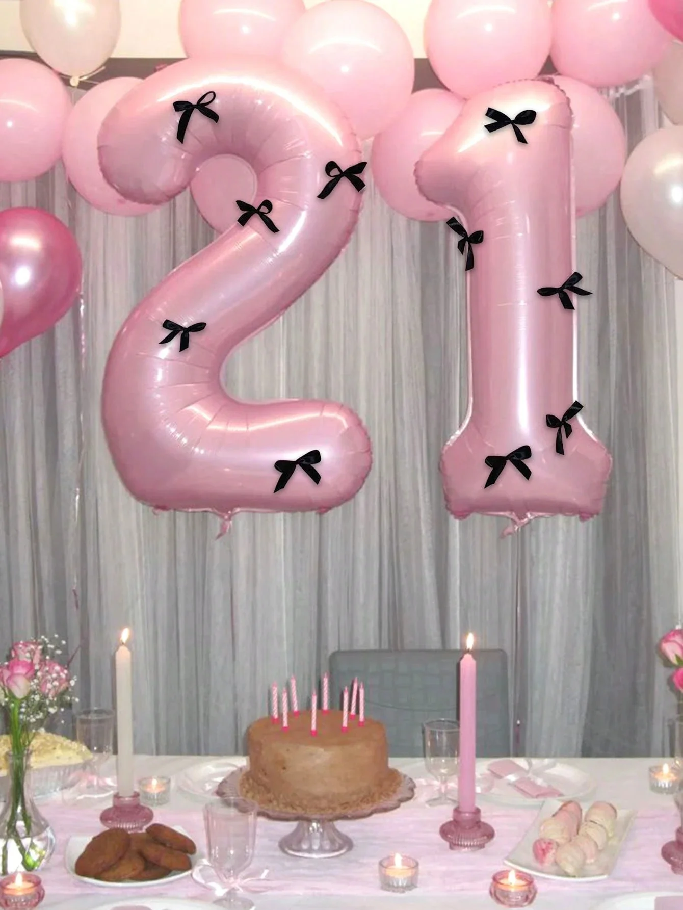 7 Stück/Set 40 Zoll rote Zahlenballons, schwarze Schleife Nummer 0-9 geformte Luftballons für Geburtstagsfeier, Jubiläumsdekoration – Detail 6