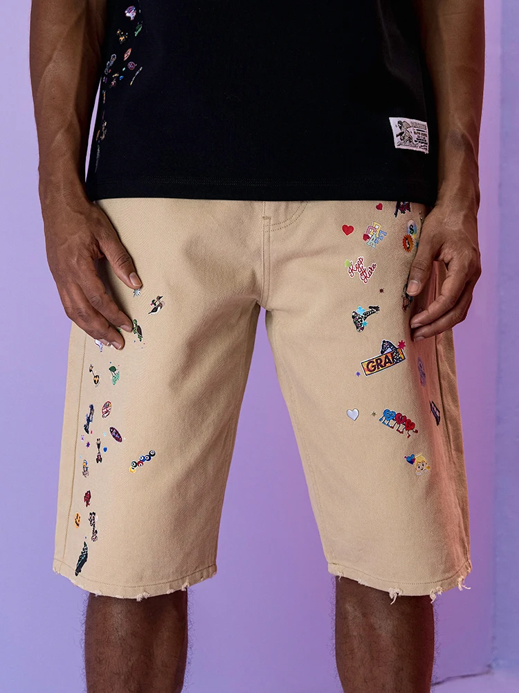 

Оригинальный бренд Y2K Stier с цветочным узором, милый призрак, девчачь, американский ковбойский ор, молодежный тренд, повседневная длина семи четвертей