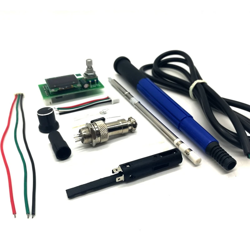 T12 STC OLED Controller Digital Soldering Iron Station DIY KITS with Handle Use for T12 Tips