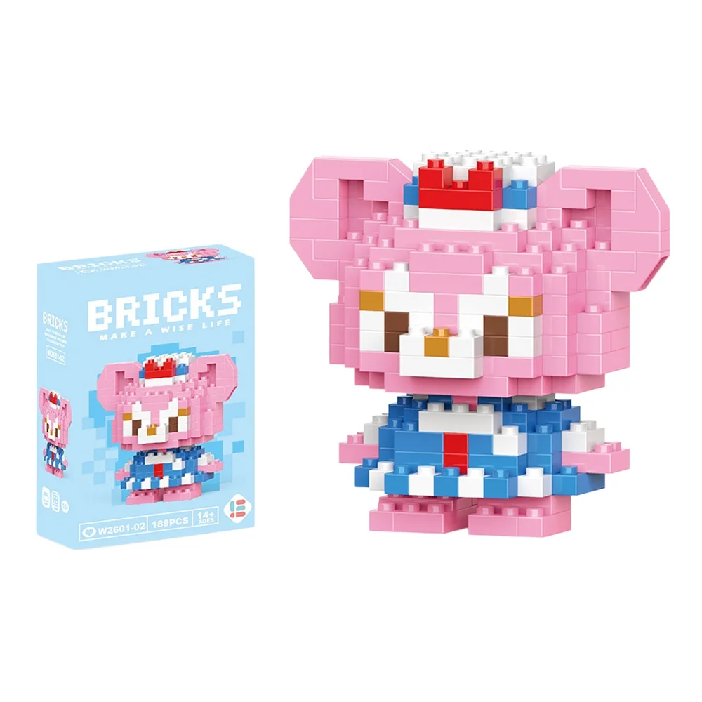 Disney Bausteine Anime Kawaii Cartoon Mini Action Kinderfiguren Blöcke Ziegelsteine Zusammenbauen DIY Spielzeug Geschenk für Kinder