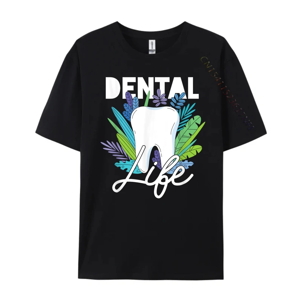 Dental Life Flowers Dentist Aid Dentist Mens Clothing Short Sleeve Tee Camisetas Hombre Easter Sunday