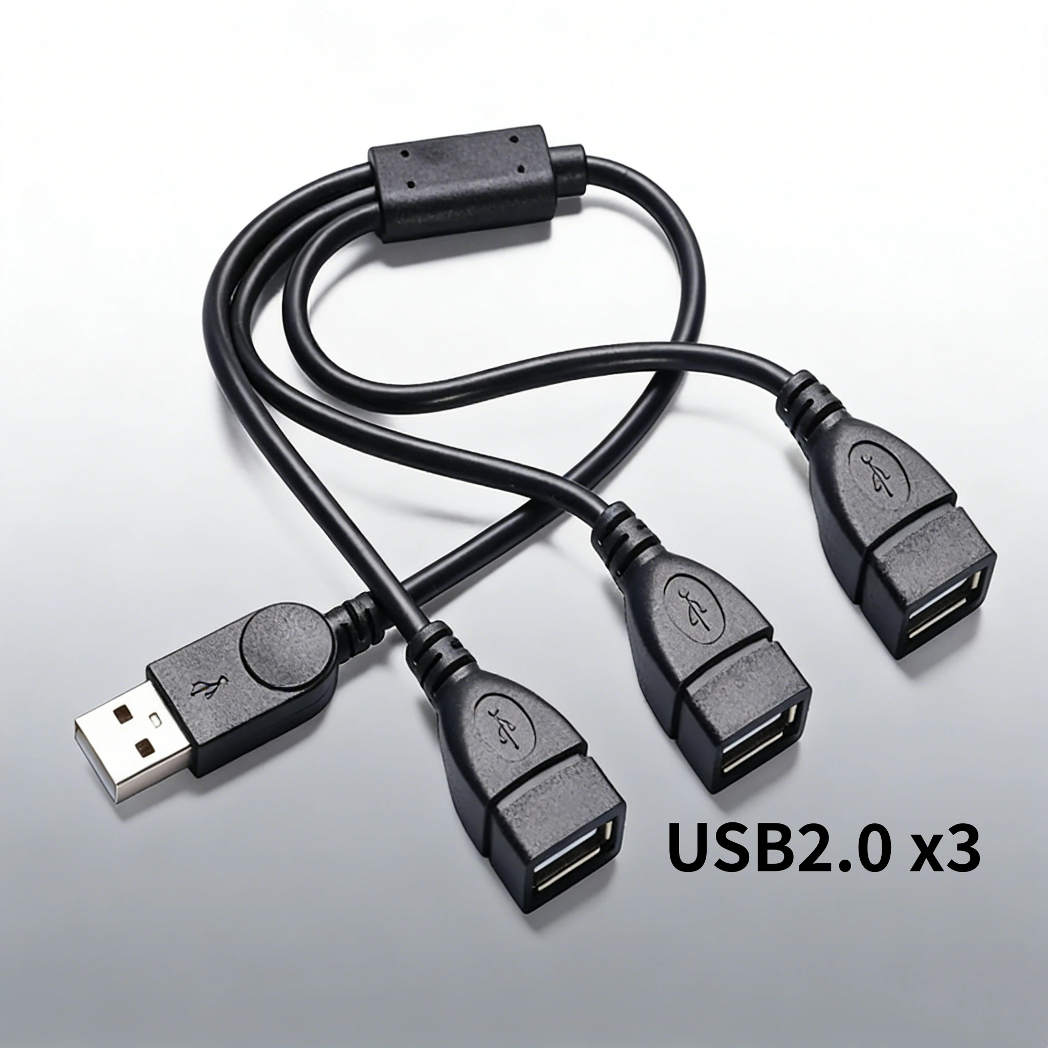 

30cm USB 3 Port Splitter Hub Cable USB-A Male to 3 Female Extension Cord Charging Data Sync Adapter for PC Laptop Keyboard Mouse