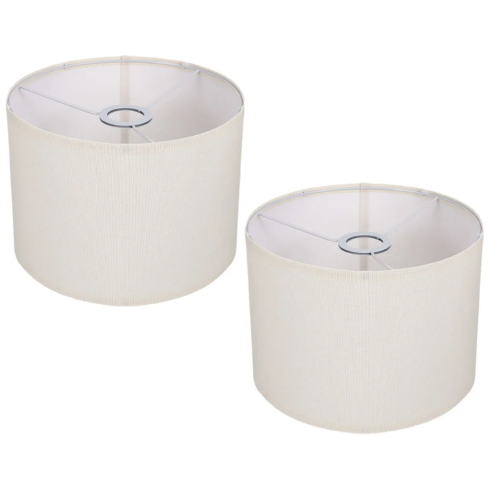 2 Pcs Linen Lampshade Table Light Floor Detachable Large Shades Cloth Rectangle